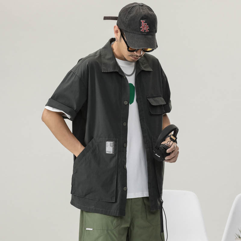 Men T-shirts Summer Vintage Short Sleeve Shirt Loose