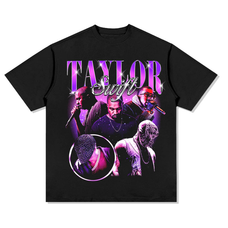 New york hip hop shop vintage kanye west taylor short sleeve t-shirt