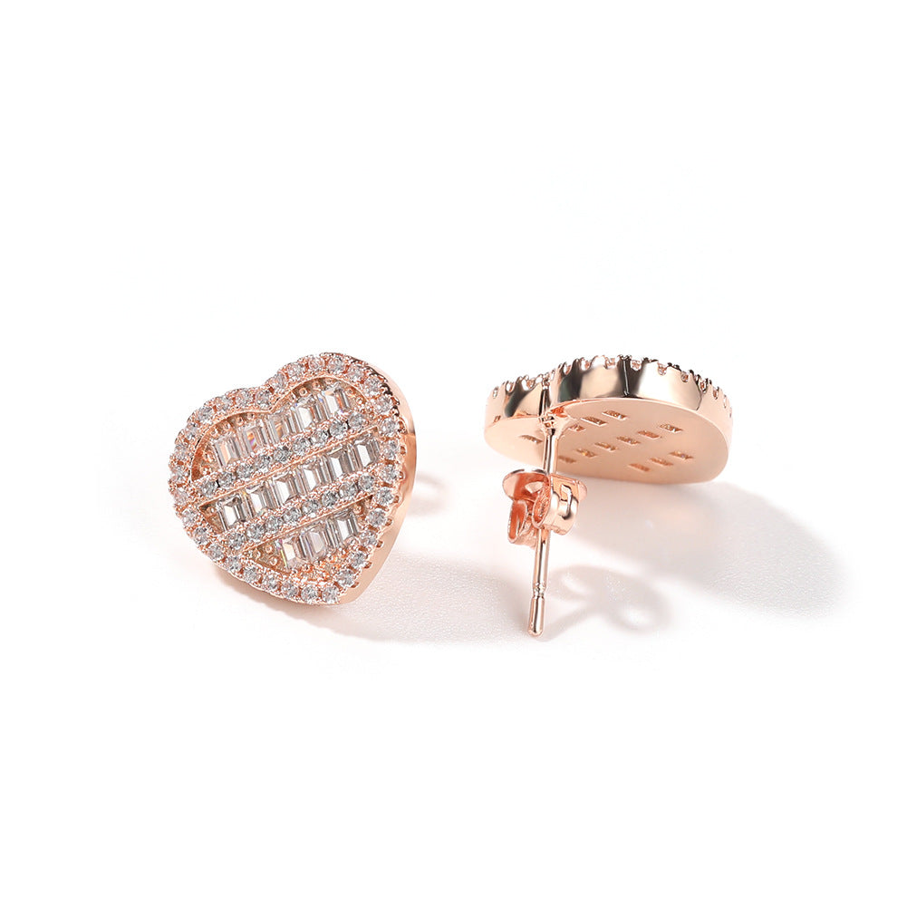 Earrings Zircon Hearts Earring St. Valentine's Spectrum