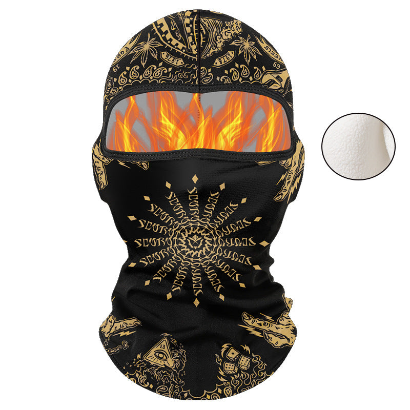 Cycling Windproof Hood Windproof Warm Fleece Autumn and Winter Breathable Men's