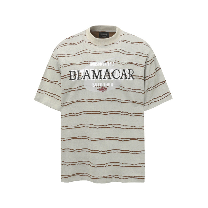 Stone Wash T shirt Short Sleeve T-Shirt Loose Casual Top