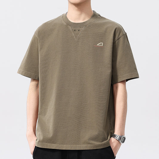 Mens T-shirts Vintage Printed Short Sleeves Summer Loose