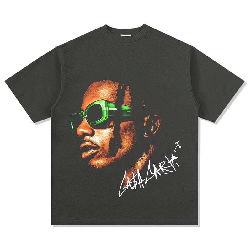 Streetwear masculino vintage hip hop PlayboiCarti print short sleeve t-shirt