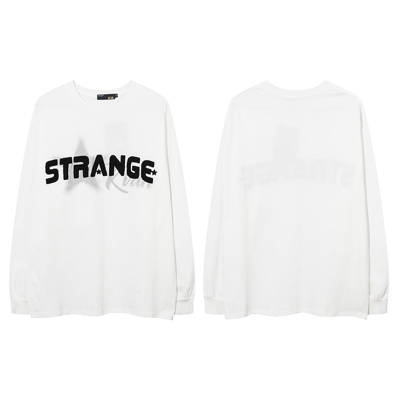 Vintage T Shirts Hip Hop Alphabet Long Sleeve T-Shirt oversize