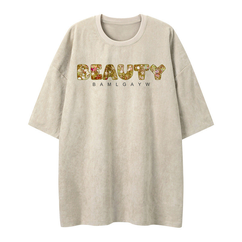 US drip outfits Summer Vintage Simple Casual Loose Short Sleeve T-Shirts