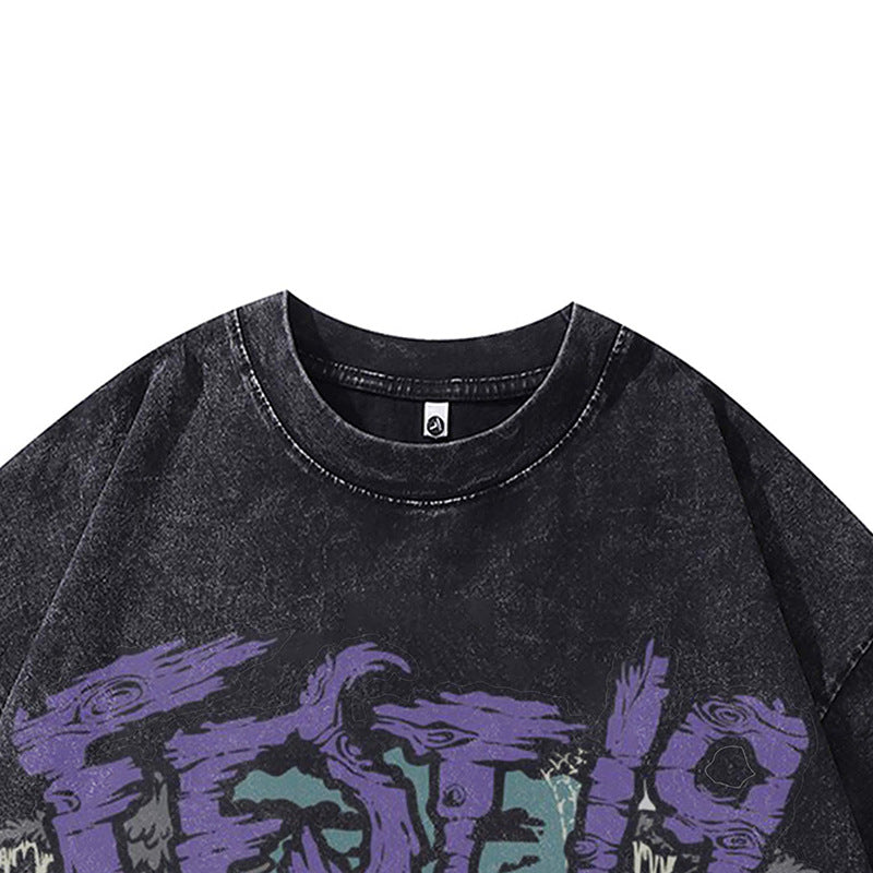 Ropa Vintage Hombre Short Sleeve T-Shirt Vintage Loose Half Sleeve tee