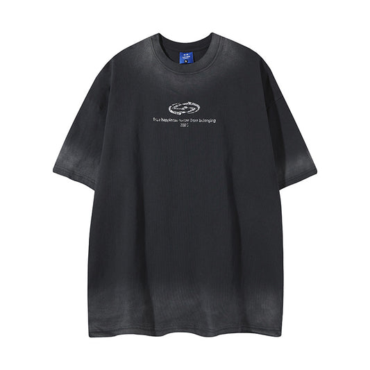 Camisas Retros short sleeve t-shirt wash gradual change loose