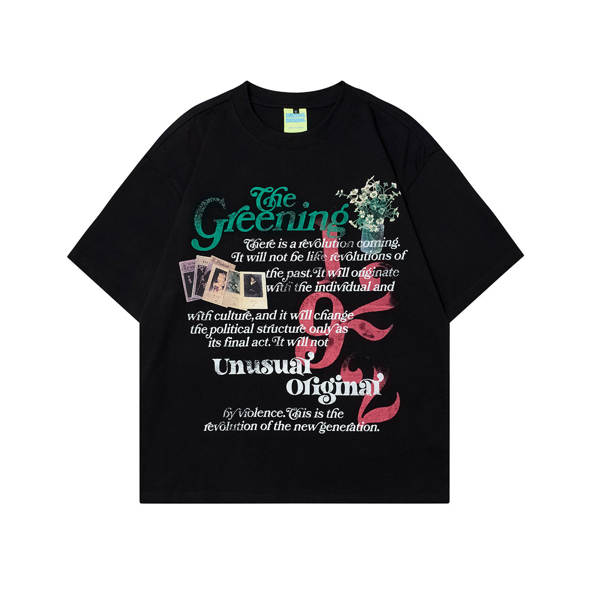 90s West Coast Hip Hop Fashion T Shirts Vintage Graffiti Letter Print Half-Sleeve Top