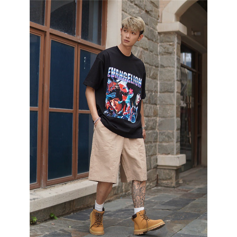 Film Star T Shirt European and American Classic Movie Attack Shell Mobile Team Short Sleeve Loose Retro Printed T-shirt