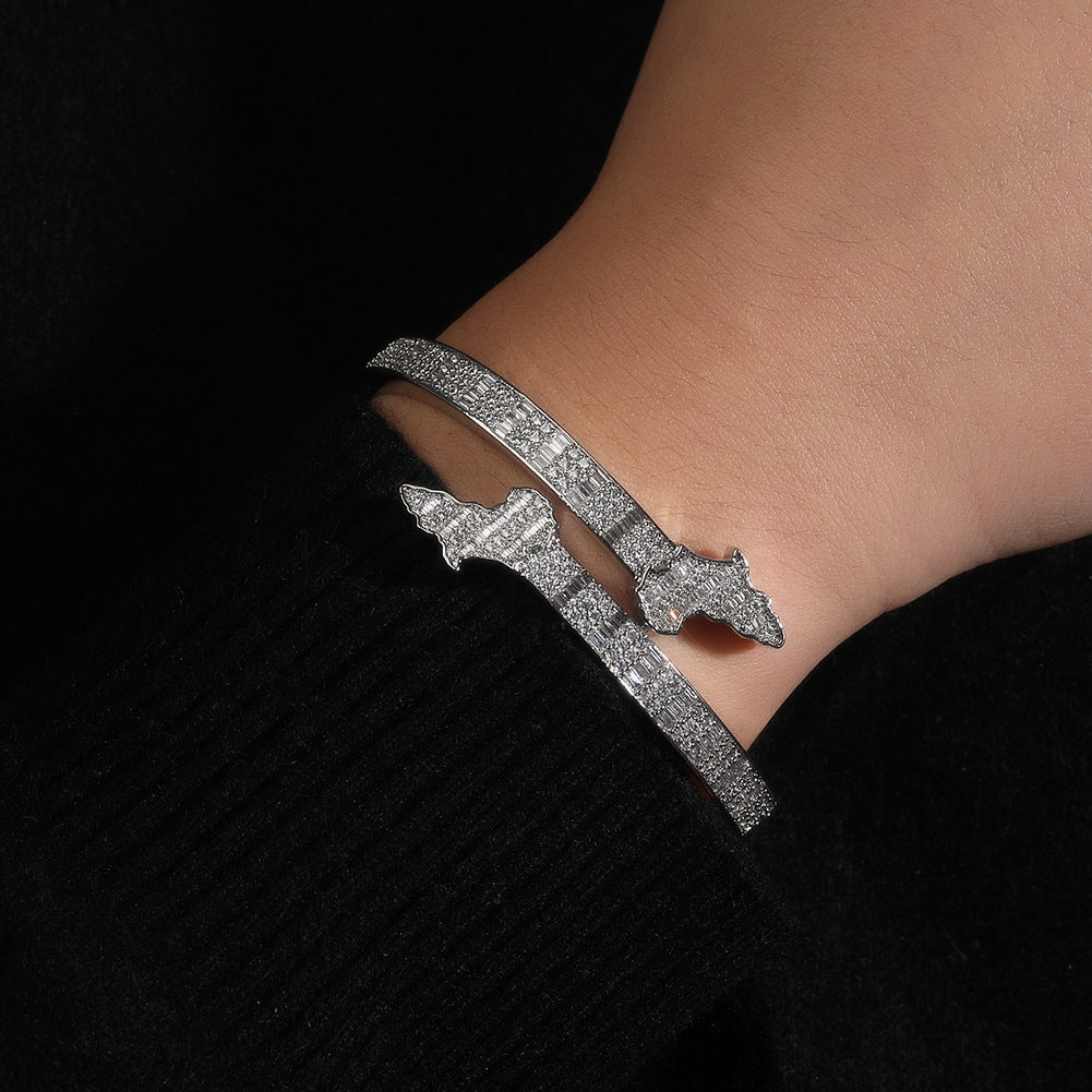 Bracelet Africa Map Bracelet Men's Miniature Zircon Light Luxury Spectrum St. Valentine's