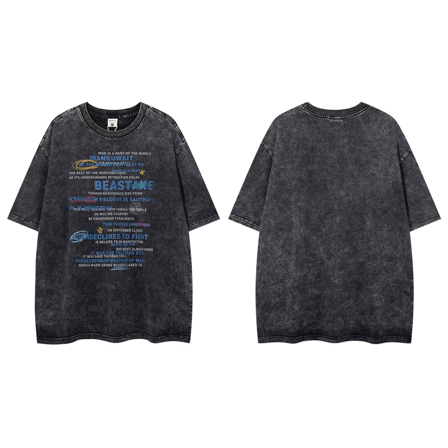 Hip Hop Clothing Summer Vintage T-Shirt Short Sleeve