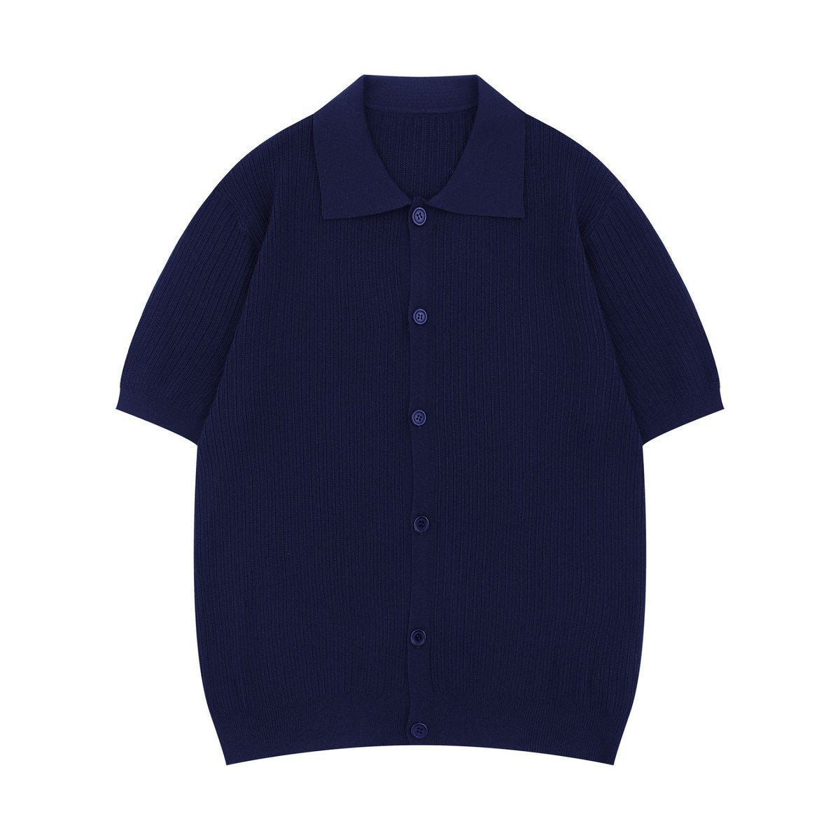 Hip hop clothing new york knitted cardigan polo lapel t-shirt