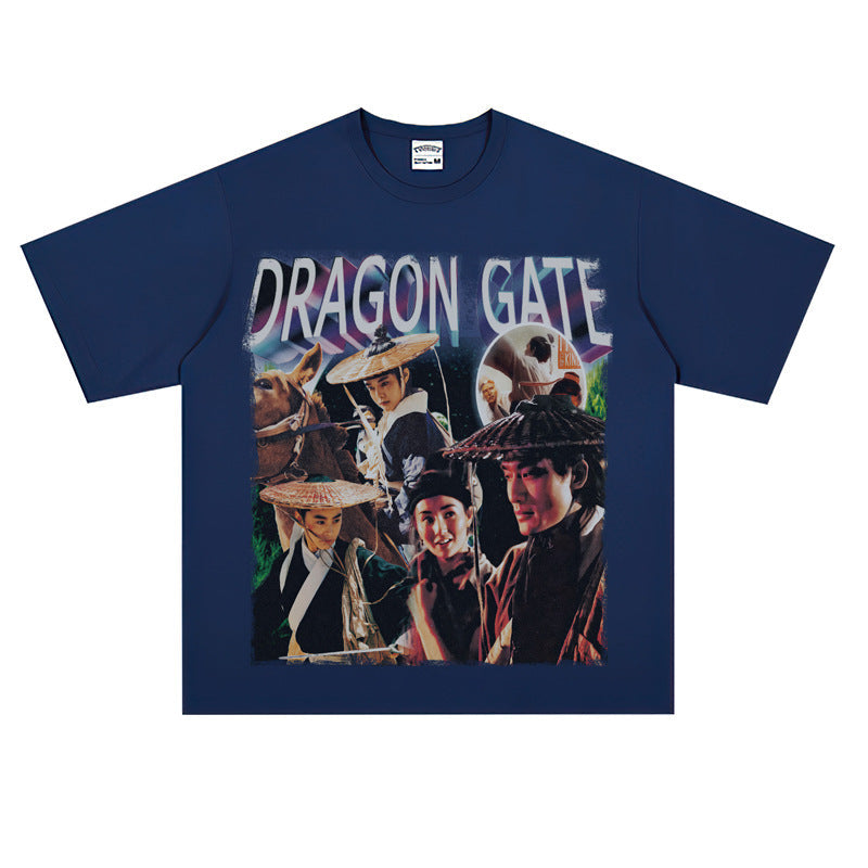 Film Star T Shirt Movie New Dragon Inn Short Sleeve Loose Retro American Street T-shirt Men and Women