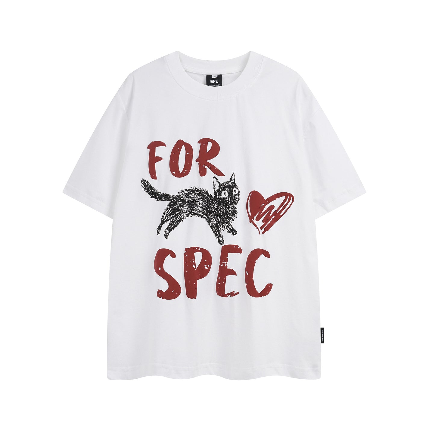 Vestimenta De Los 90 Summer Vintage Cat Graffiti Short Sleeve T-Shirt