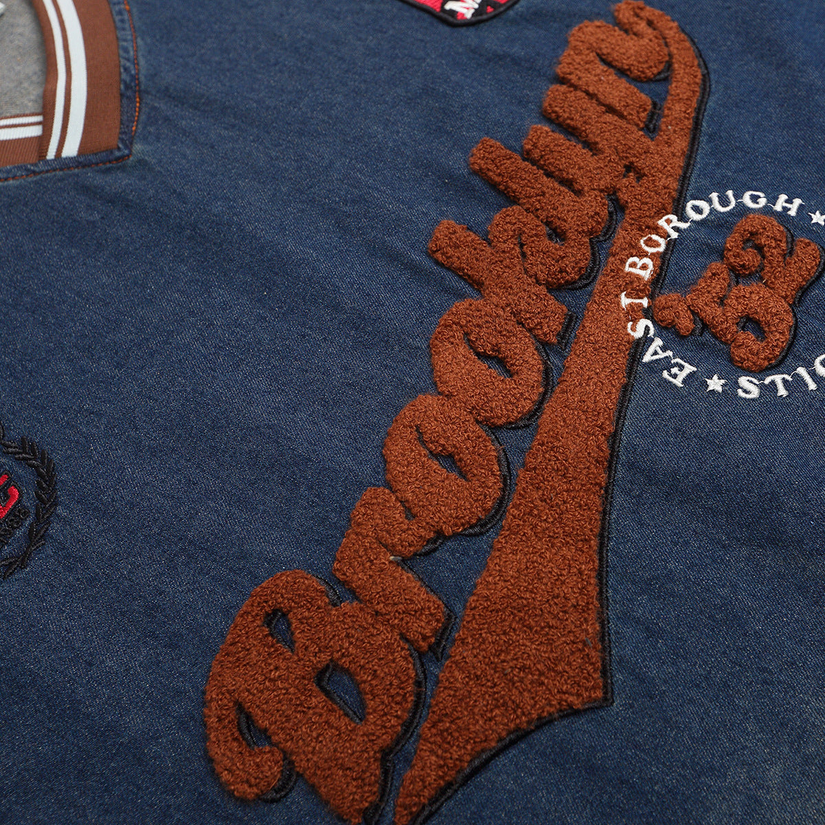 T shirt vintage usa summer vintage embroidered denim t-shirt short sleeve