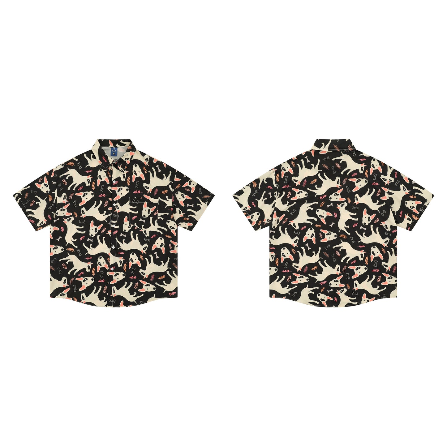US drip outfits summer cartoon puppy print casual short-sleeved shirt T-Shirts