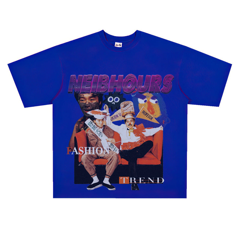 Film Star T Shirt Movie Zhou Xingchi Andy Lau Short Sleeve American Retro Loose T-shirt