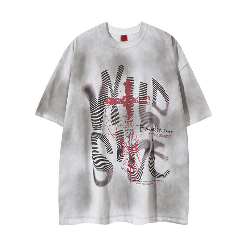 New York Hip Hop Style Summer Crew Neck Print Short Sleeve T-Shirt Loose Casual Top