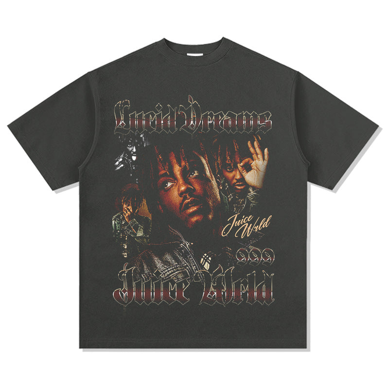 New york hip hop shop rap · Juice Wrld print hip hop, short sleeve T shirt