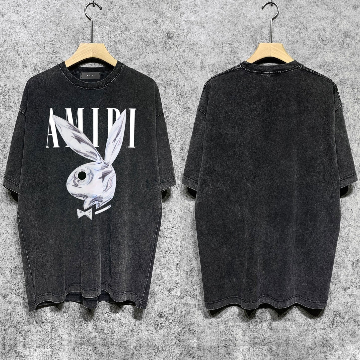 Amiri T-shirt Washed and Worn Retro Short Sleeve T-shirt