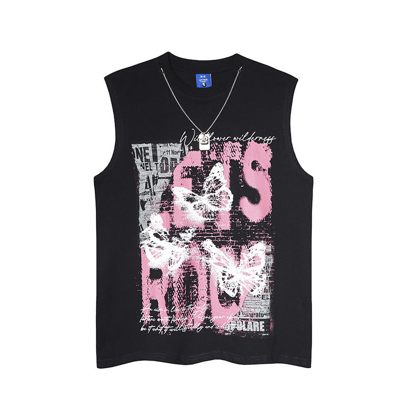 Casual Street Wear Vintage Sleeveless T-Shirt