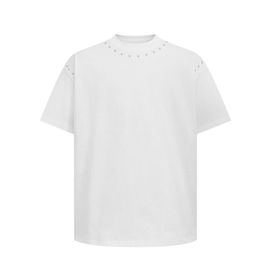 Stone Wash T shirt Clean Short Sleeve T-Shirt Summer Loose Turtleneck T-Shirt