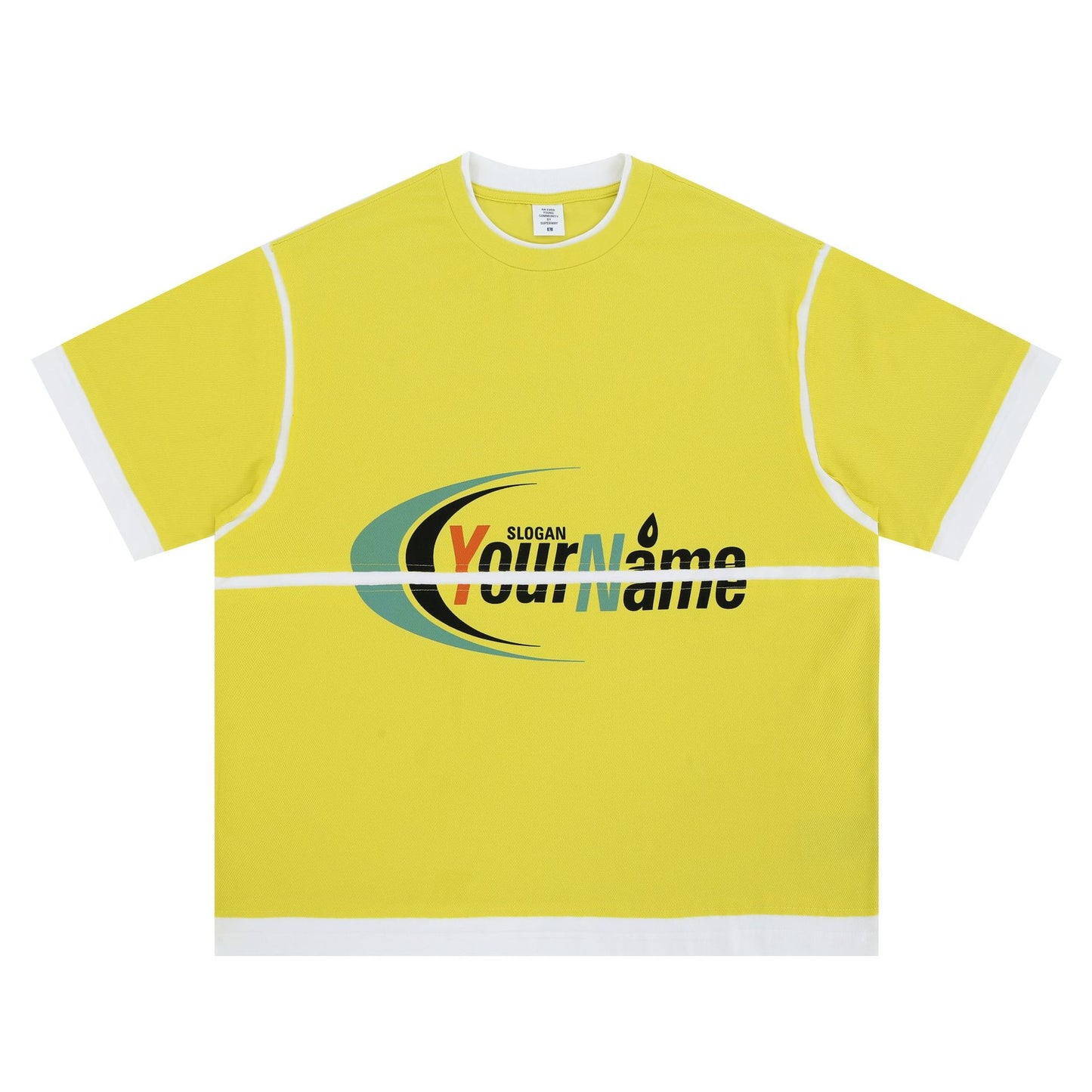 Vic Streetwear Summer Letter Print Short Sleeve T-Shirt Loose