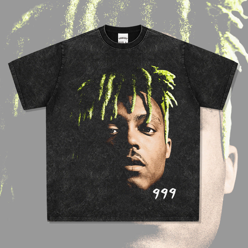 Marcas streetwear usa hip hop Juice Wrld print short sleeve t-shirt