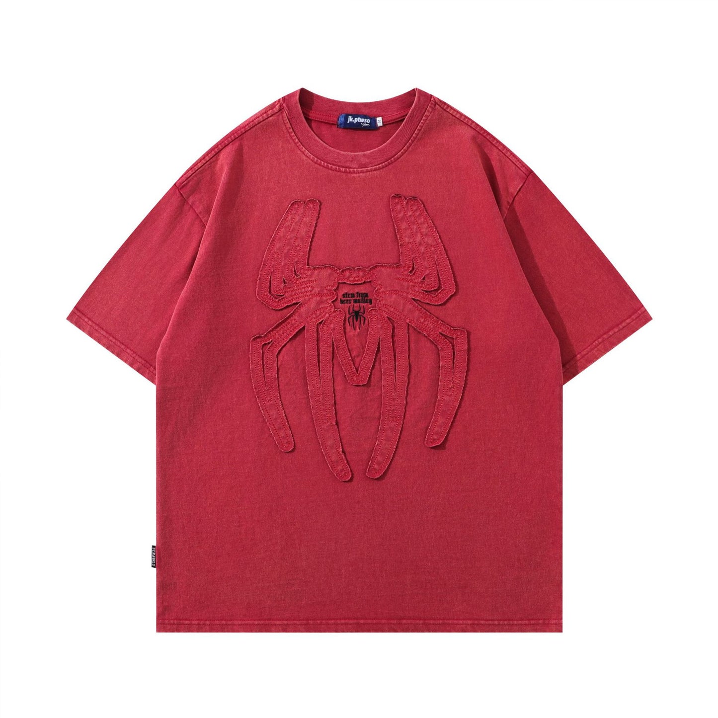 Remeras rock nacional t-shirt washed spider embroidery loose short sleeves