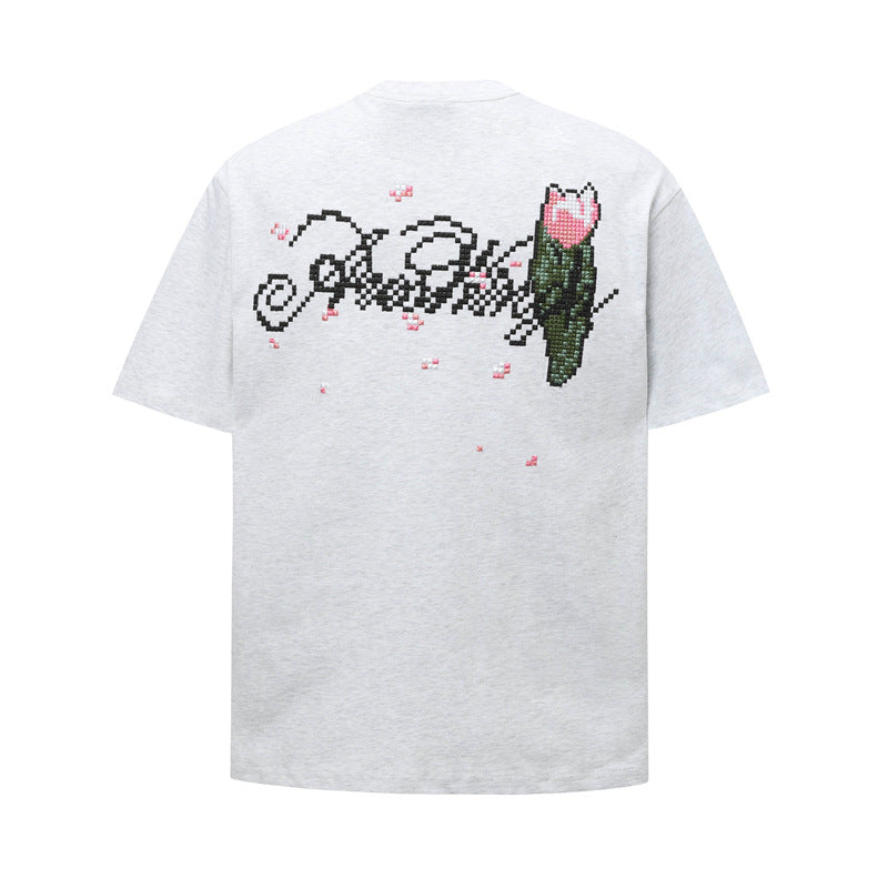 Hip Hop Shirts For Boys Vintage Rose Short Sleeve T-Shirt