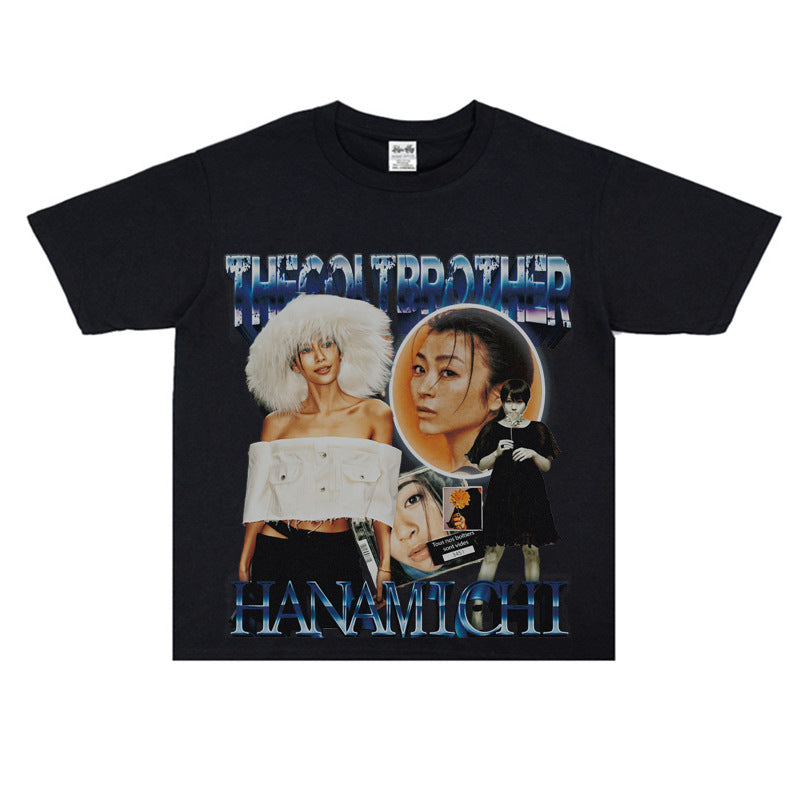 Film Star T Shirt Loose Heavy Retro Street T-shirt Men and Women