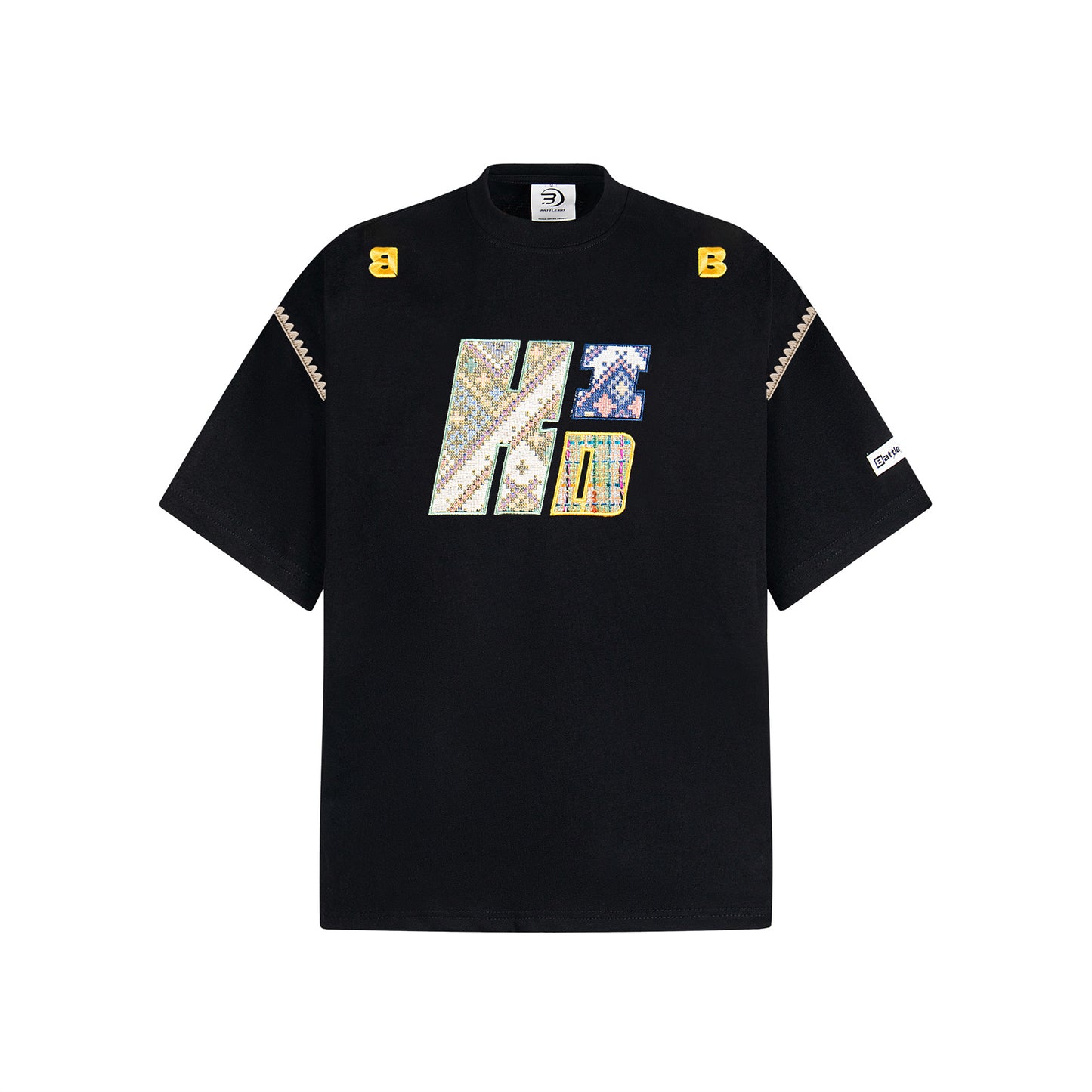 USA Vintage T-Shirt Vintage Patch Embroidery Men's Summer Loose