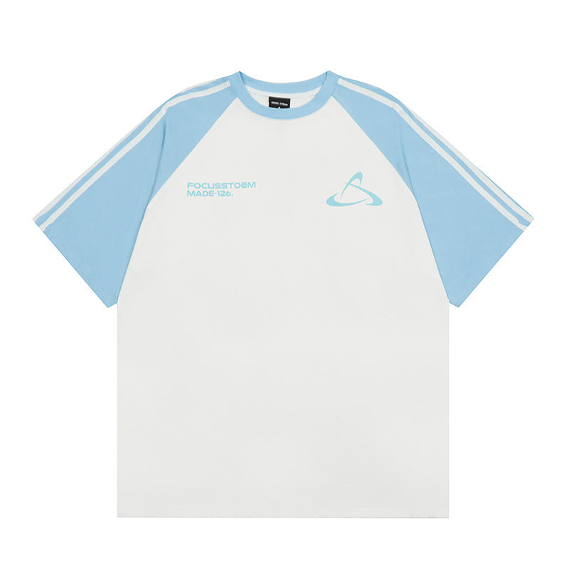 Vintage T Shirts Hip Hop Vintage Alphabet Print Short Sleeve T-Shirt Summer Loose Half Sleeve Tee