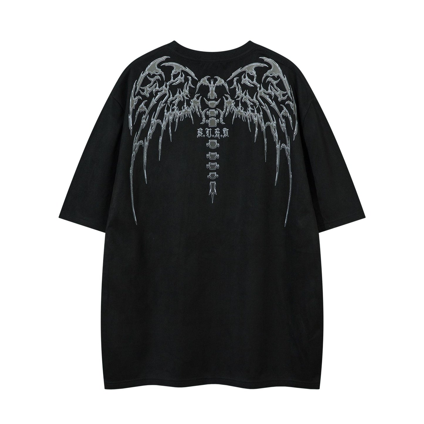Hustle vintage summer t-shirt skull skeleton print short sleeve