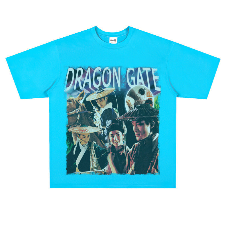 Film Star T Shirt Movie New Dragon Inn Short Sleeve Loose Retro American Street T-shirt Men and Women
