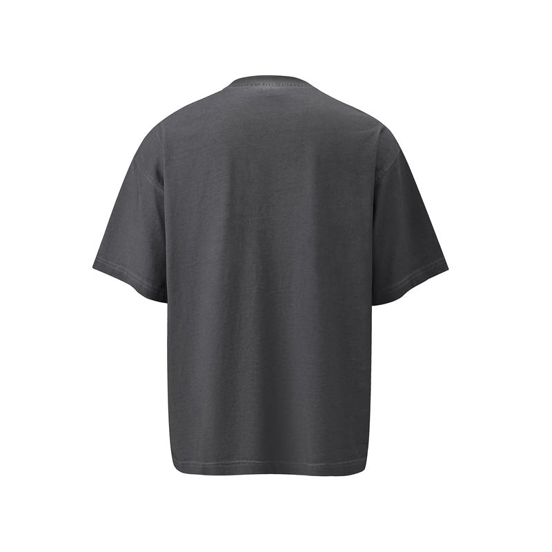 Hip hop clothing new york summer short sleeves retro washed old loose t-shirt