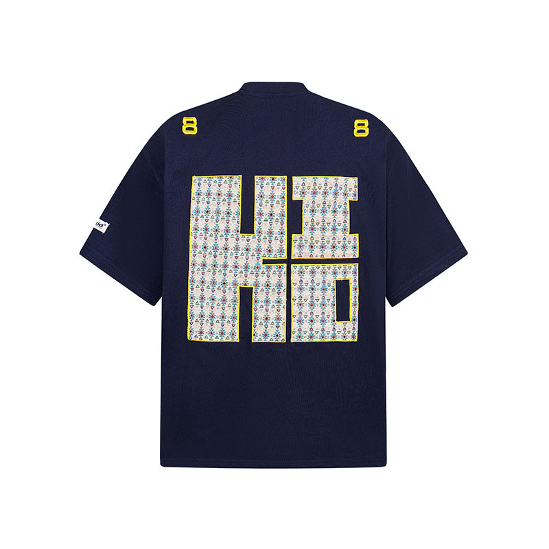 Hip Hop Clothes New York Vintage Embroidered Short Sleeve T-Shirt Summer Loose