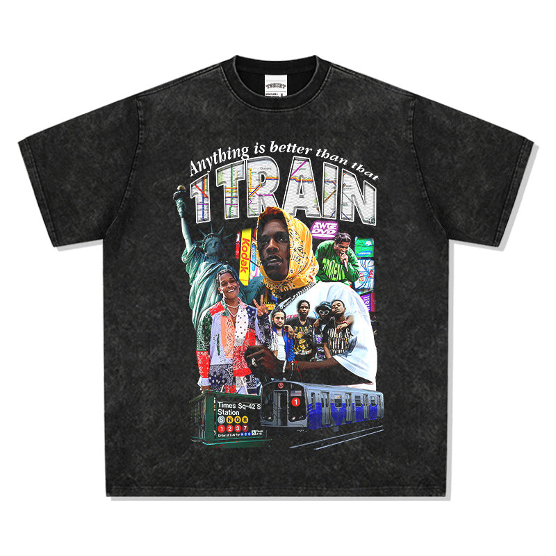 Cool t rapper ASAP ROCKY hip hop rap print short sleeve t-shirt