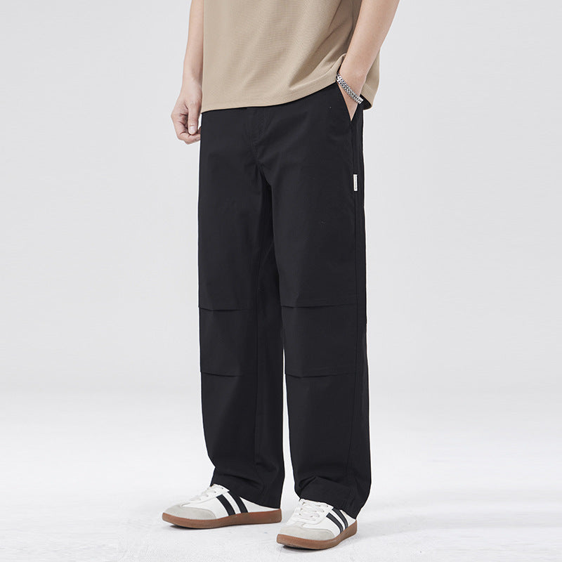 Men Casual Pants Spring Summer Wide Leg Vintage Loose Pants