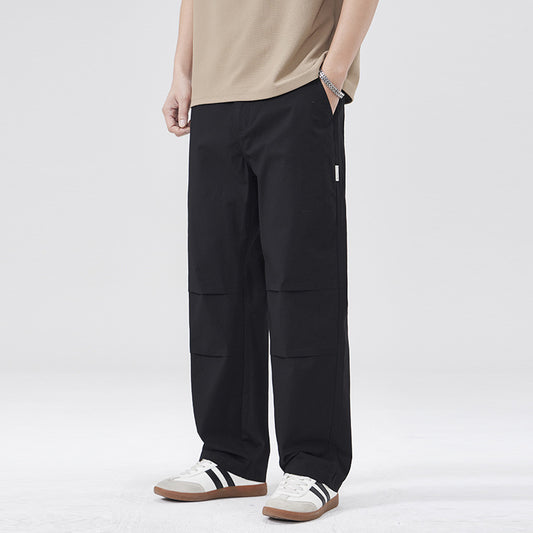 Men Casual Pants Spring Summer Wide Leg Vintage Loose Pants