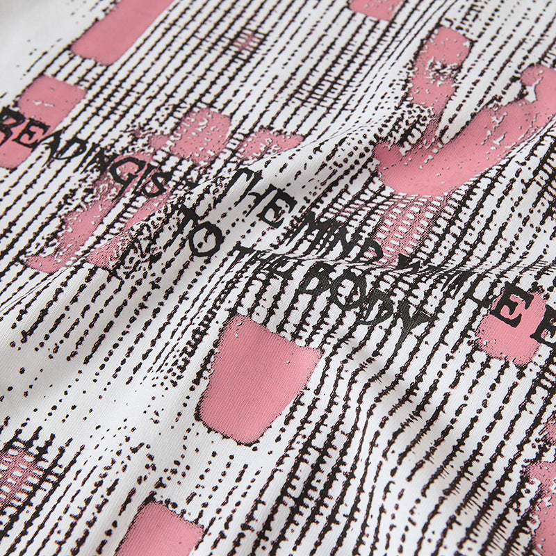 Nyc 1990 Shirt Alphabet Foam Print Loose Short Sleeve T-Shirt