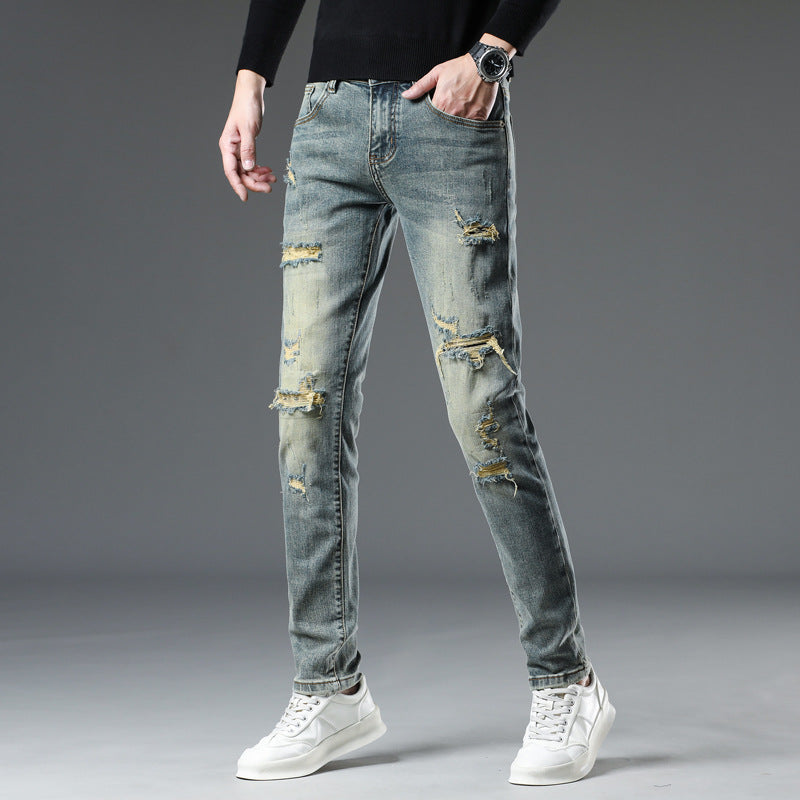 1990 Fashion Jeans Autumn/Winter Ripped Jeans Casual Trousers
