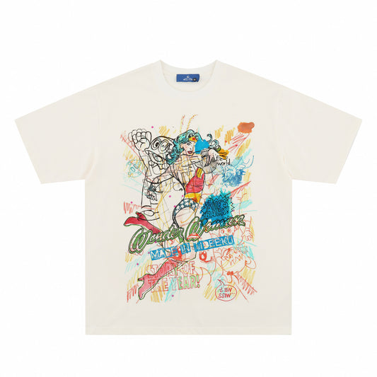 Vintage tarz t shirt oversize summer casual top
