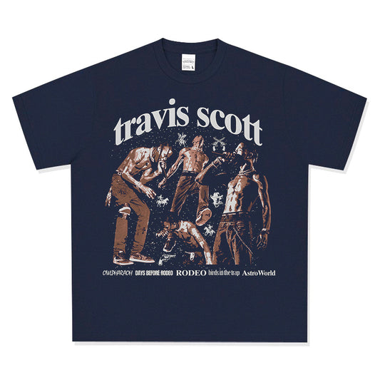 New york hip hop shop vintage hip hop scott print short sleeve t-shirt