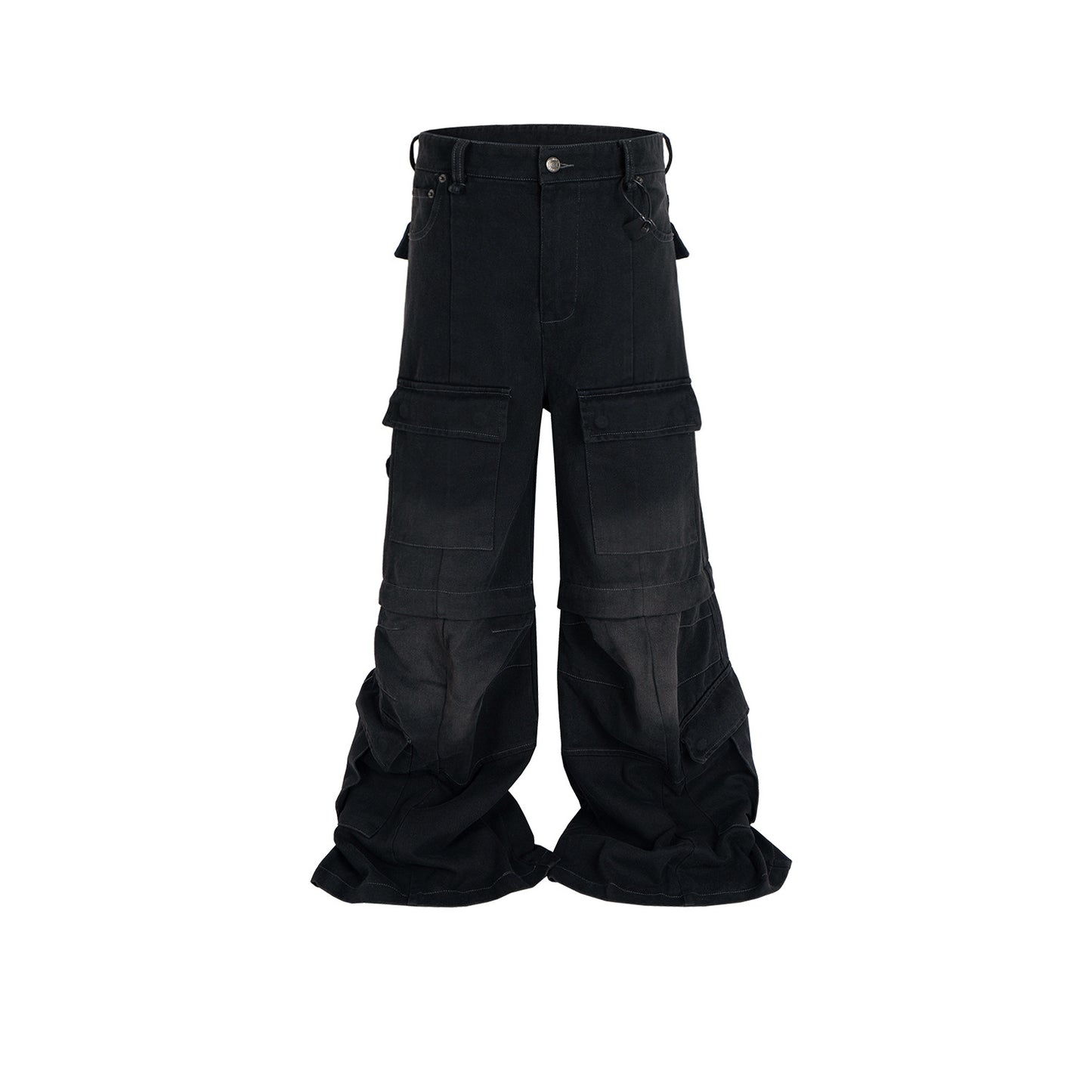 Rock Revival Jeans Flared Cargo Washed Overalls