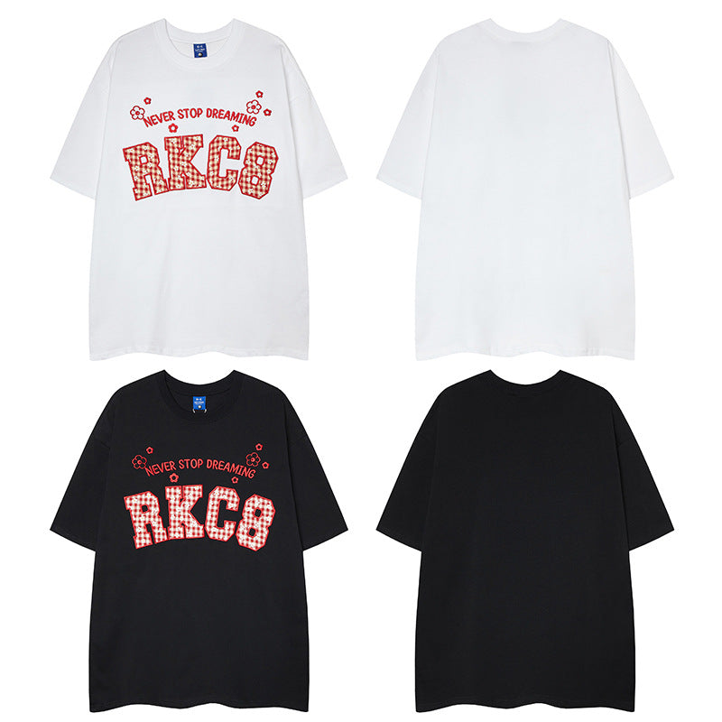 Nyc 1990 Shirt Embroidered Short Sleeve Loose T-Shirt
