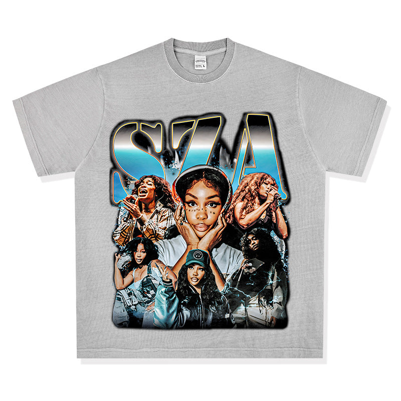 New york hip hop shop vintage hip hop sza print short sleeve t-shirt