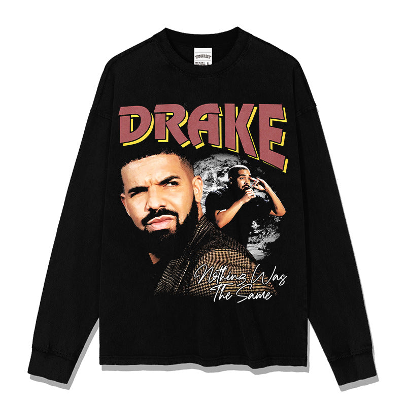 Cool t rapper vintage Drake print hip hop short sleeve t-shirt vintage