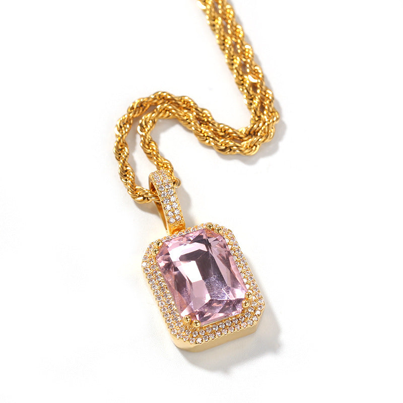 Jewelry Mocha Fluorescent Gemstone Pendant Necklace ins Spectrum St. Valentine's Royalty
