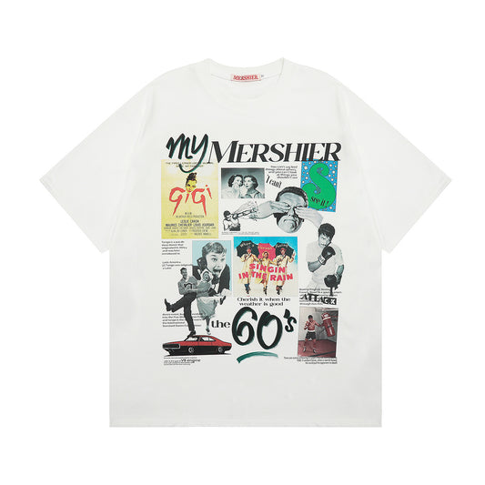 Hustle vintage summer t-shirt loose short sleeves